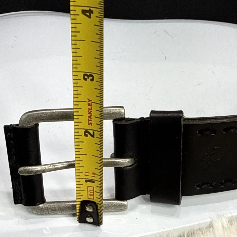 (H) TIMBERLAND Genuine Leather vintage black  belt , size 32
